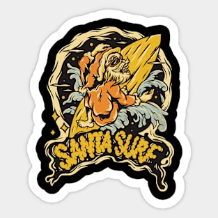 Santa Surf Sticker